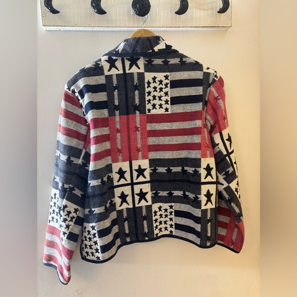 Vintage Bedford Fair Americana Flag Tapestry Blazer - Picture 8 of 10